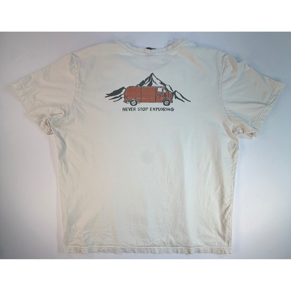 The North Face Mens XL Never Stop Exploring Van Graphic T-Shirt Cream Off-White